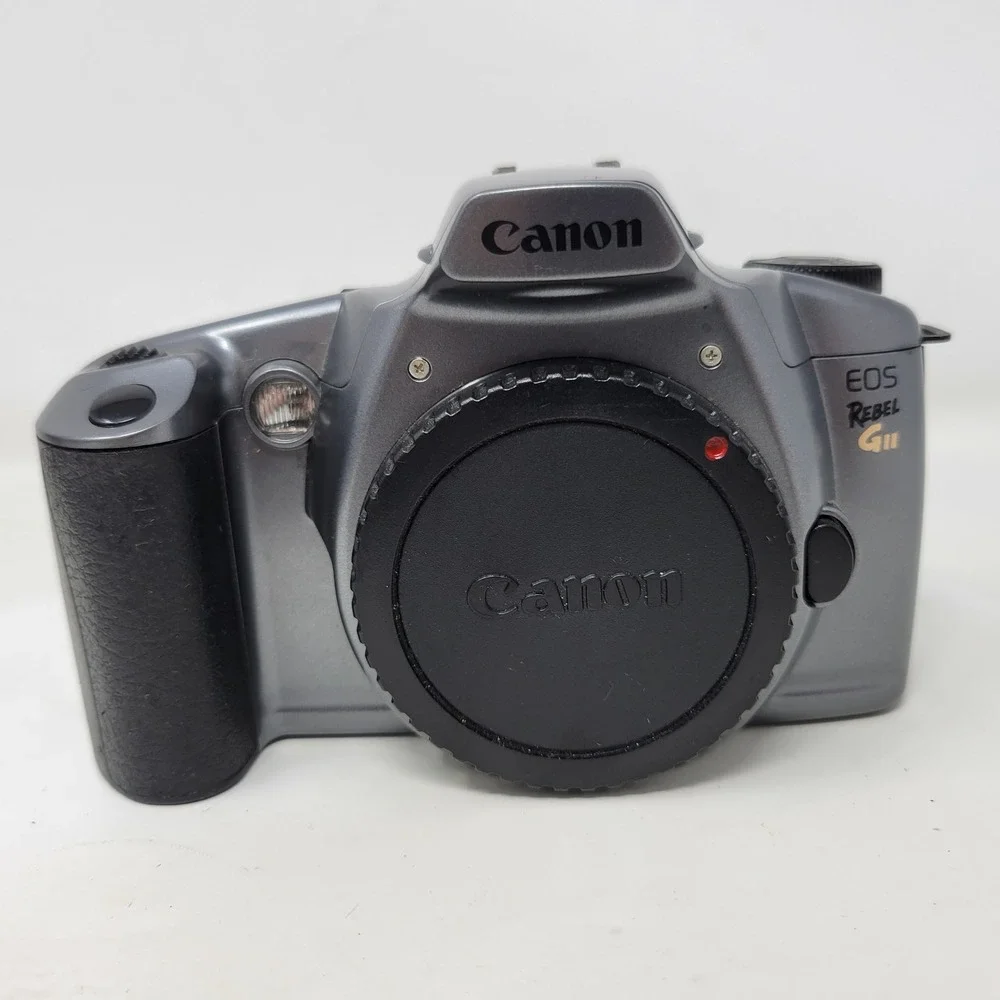 Canon EOS Rebel GII 35mm SLR Film Camera Body Silver Gray Retro Vintage